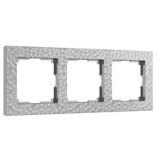 Изображение Рамка на 3 поста Hammer (серебряный) W0032406